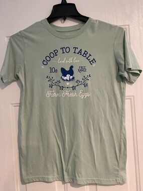 Coop to Table Farm Fresh Eggs Kids Tee - Light Green